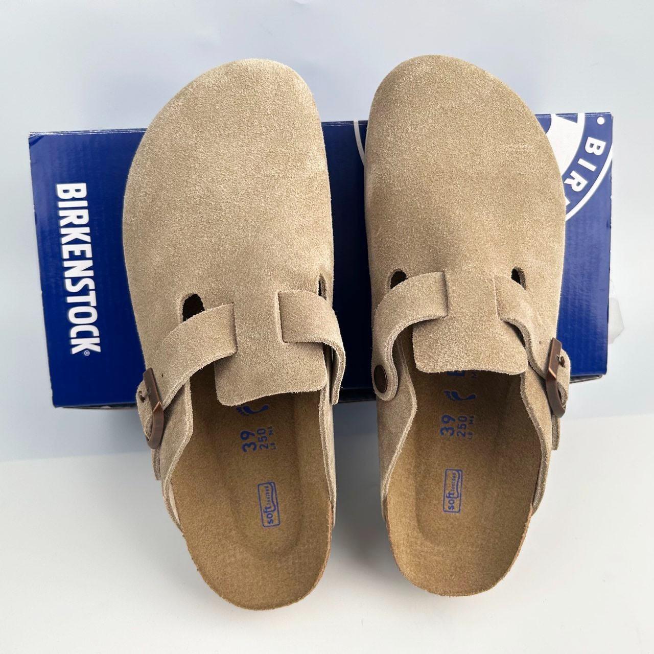 Birkenstock Boston Taupe Suede Clogs Soft Footbed New Comfort Shoes US6-12Unisex