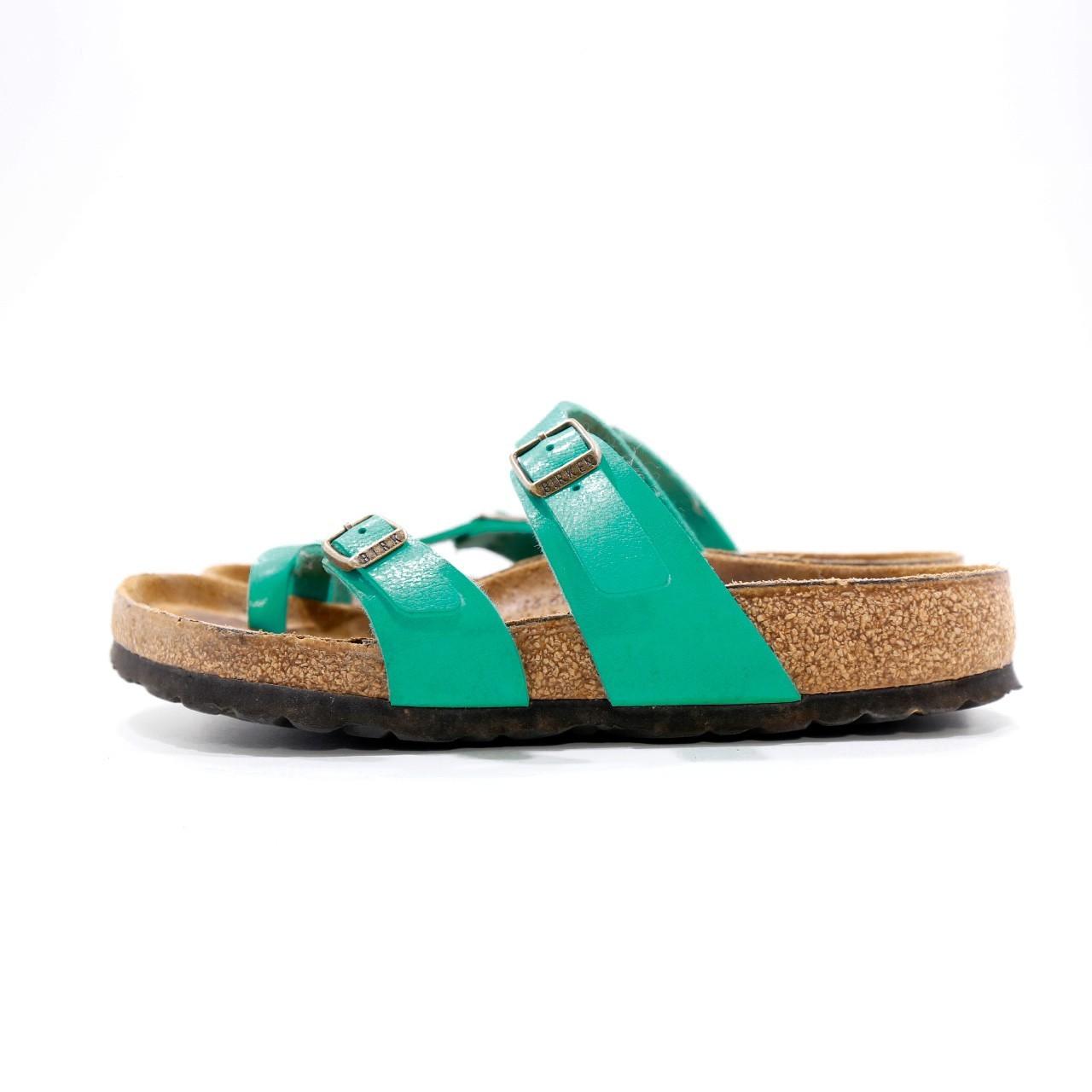 Birkenstock Mayari Green Birkenbuc Lightweight Flat Toe Loop Sandals – Women’s 6