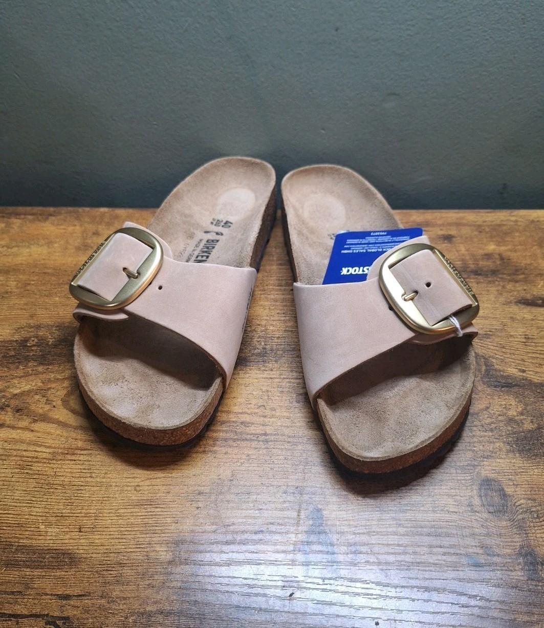 Birkenstock Madrid Big Buckle Sandcastle Nubuk Size 40 Narrow (Womens 9, Mens 7)