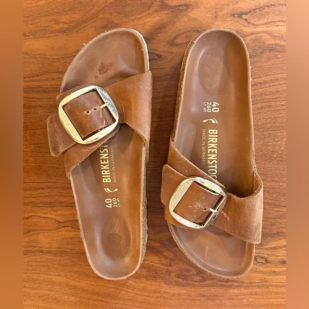 Birkenstock Madrid Big Buckle Sandals | Cognac Leather | Women’s 40 (9–9.5)
