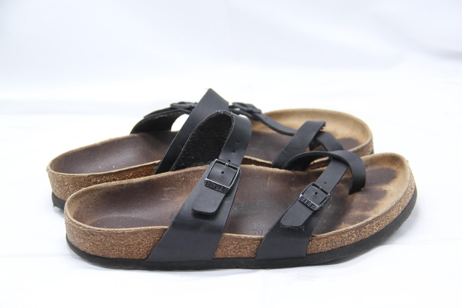 Birkenstock Papillio M Womens EU 40 US 9 Black Leather Slide Comfort Toe Loop