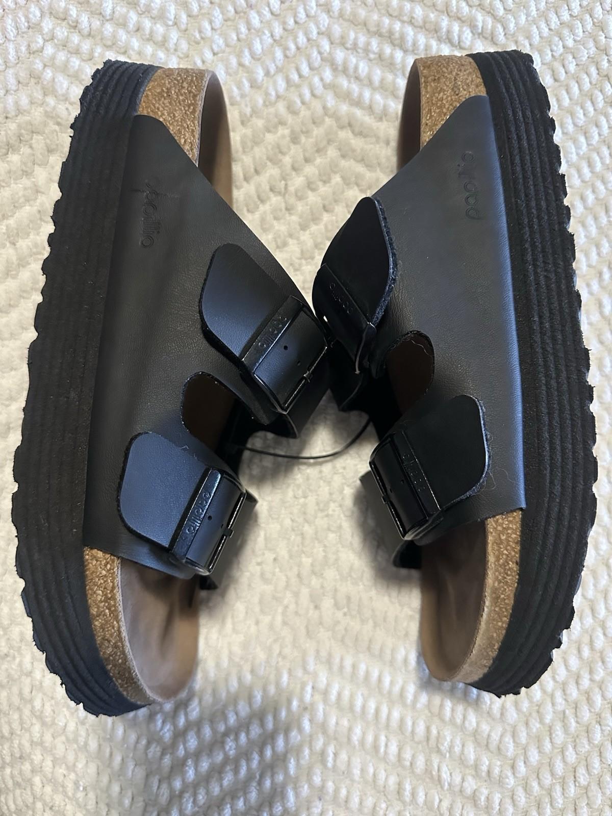 Birkenstock Papillio Arizona Platform Black Vegan Sandals Women’s SZ 10-10.5