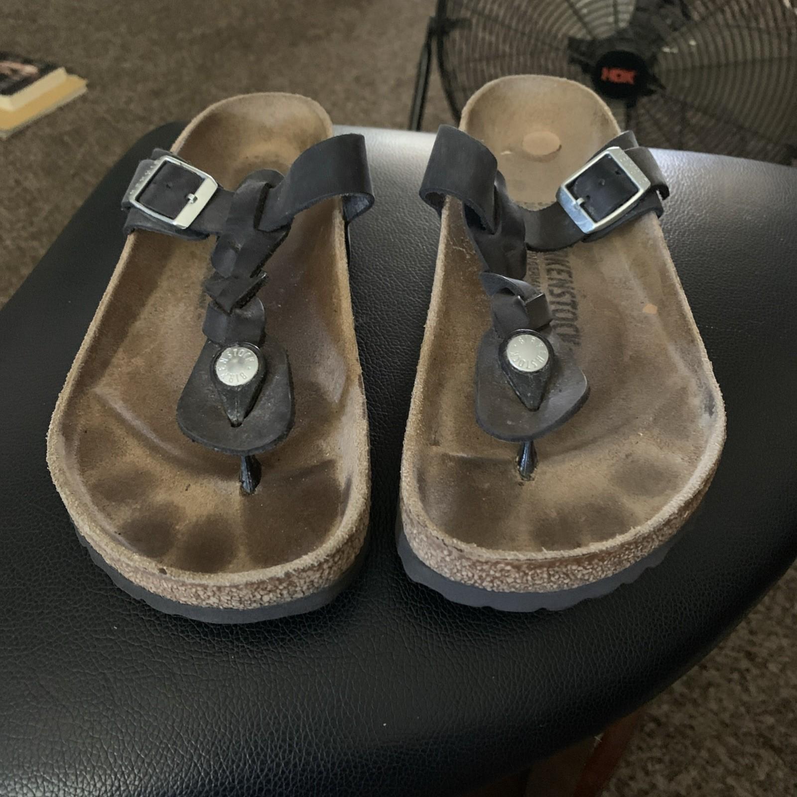 Birkenstock Gizeh braided Slide Sandal Black Women size 37 US 6-6.5