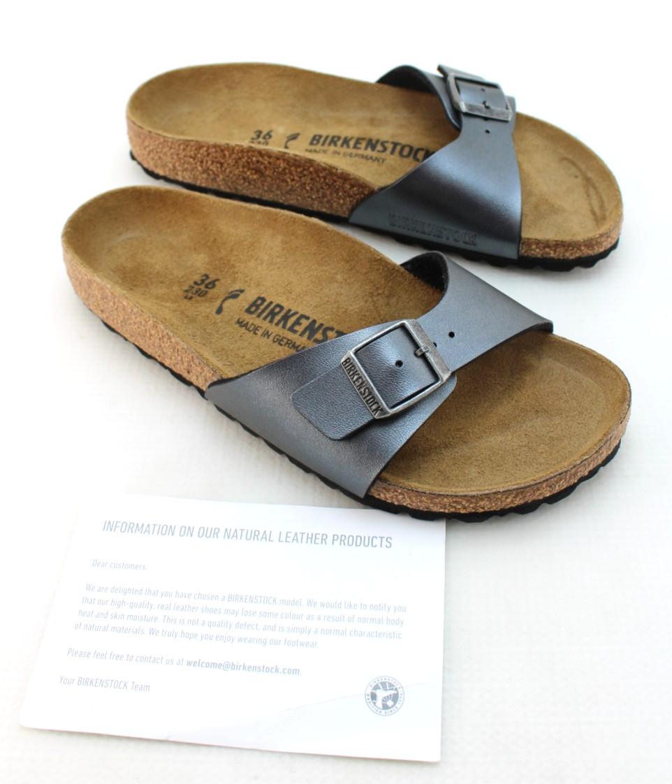 New BIRKENSTOCK Size 5-5.5 N Madrid Big Buckle Leather Women Sandal MSRP $150