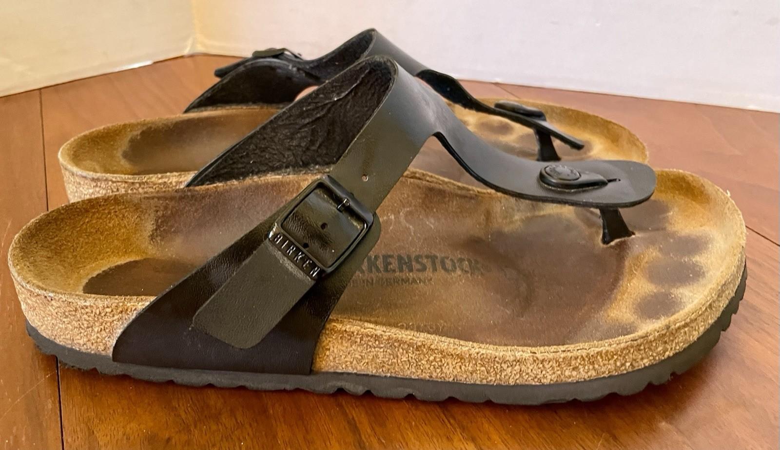 BIRKENSTOCK Gizeh Sandals Black Thong Birko-Flor Regular EU40 / US 9-9.5