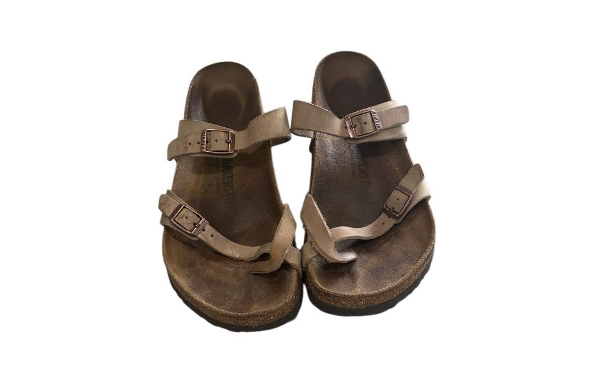 Birkenstock Women’s Mayari Strappy Sandals Sz 40 9 US Brown Tan Leather EUC