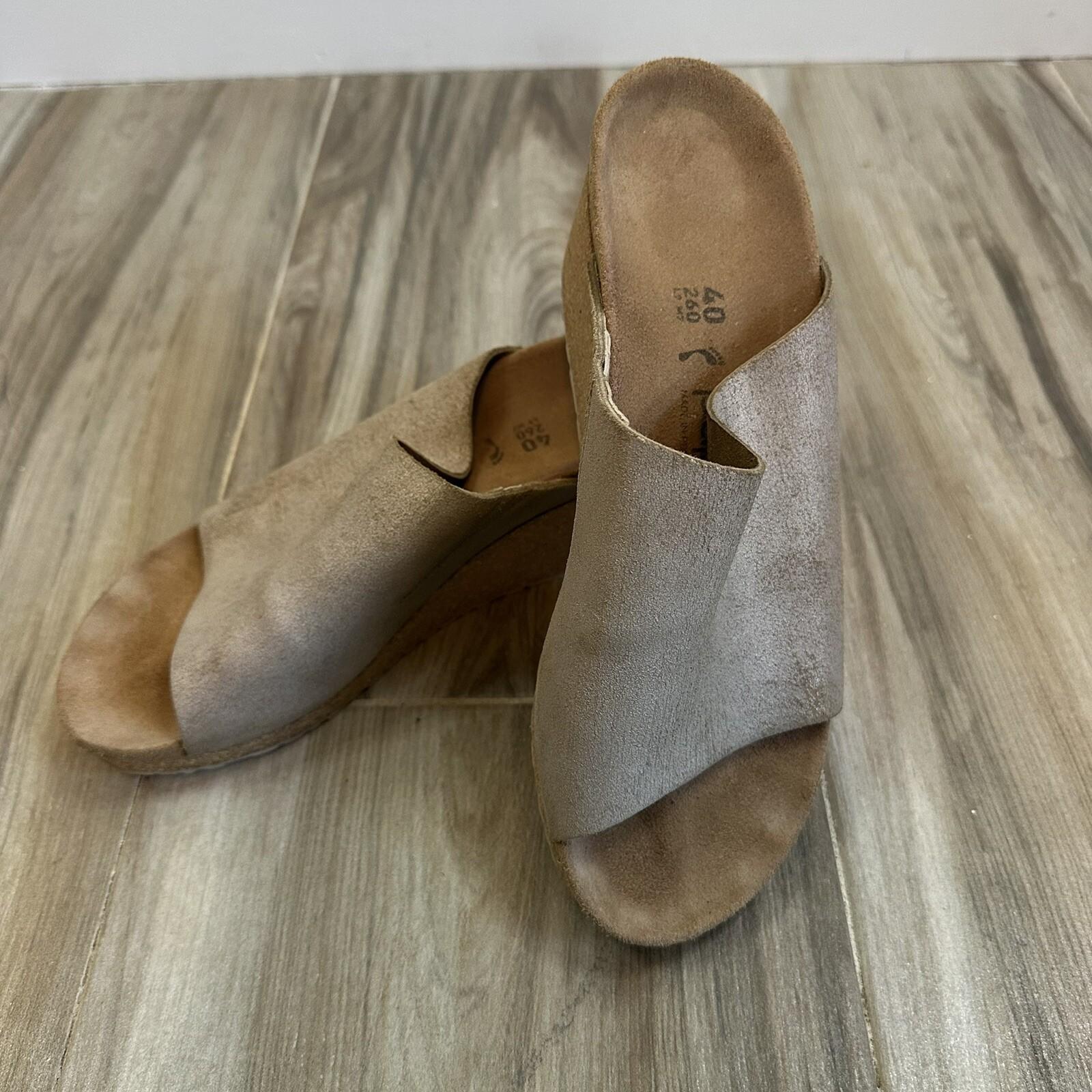 Birkenstock Papillio Namica Wedge Slide Sandals Metallic Tan Gold 8.5 US/ 40EU