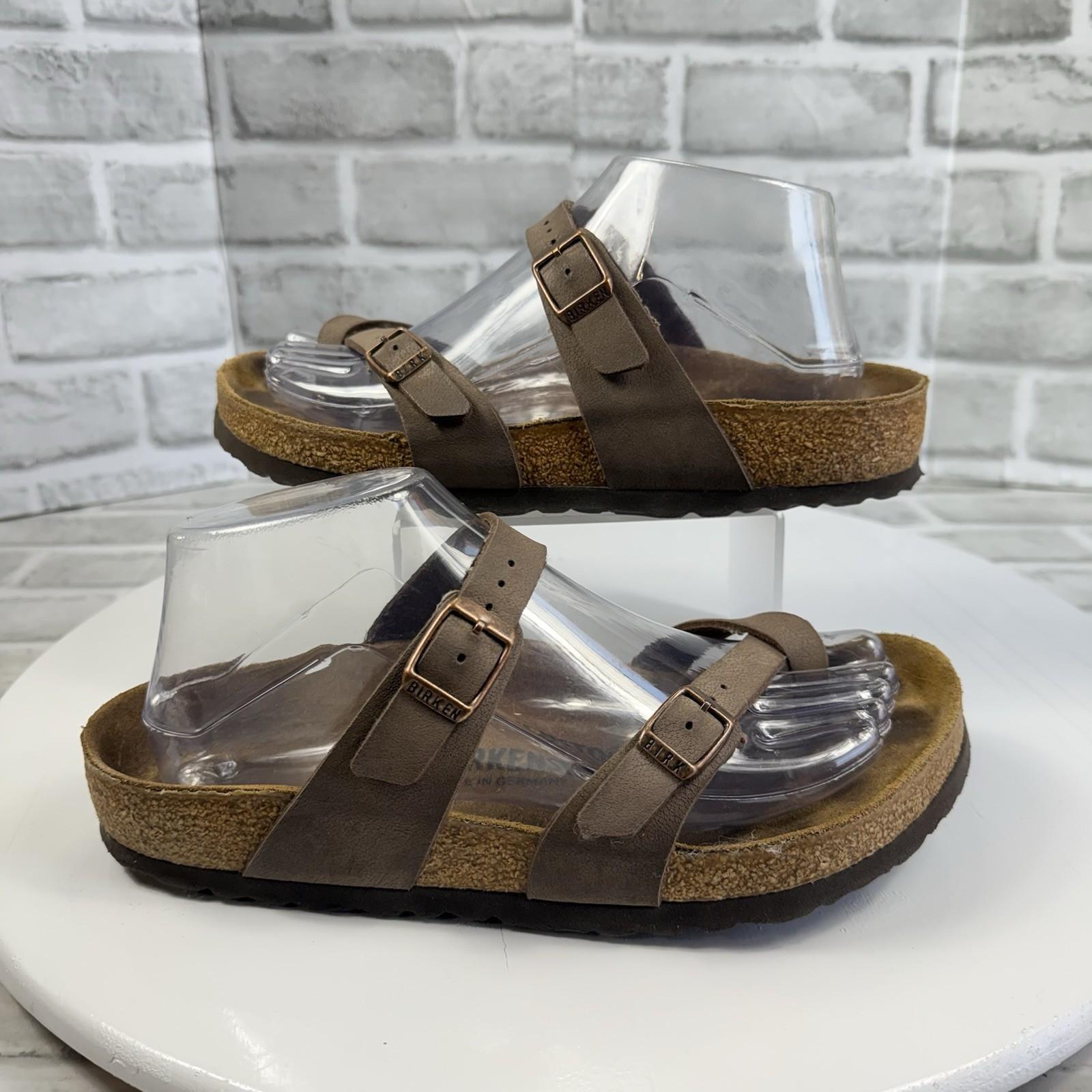 Birkenstock Mayari Birko-Flor Brown Women’s 38 -7/7.5 Leather Toe Loop Sandal