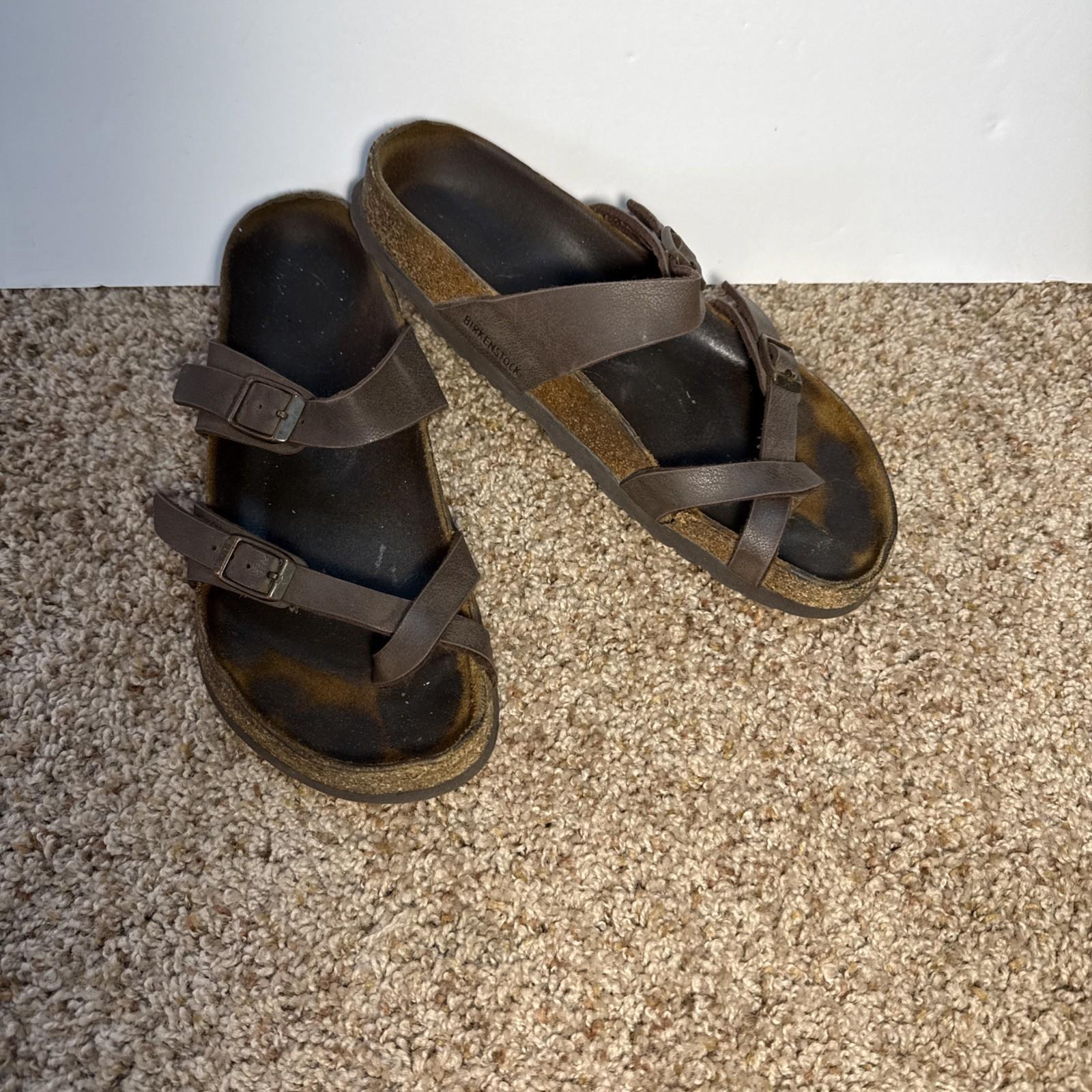 Birkenstock Mayari Mocha Brown Birko Flor Toe Loop Sandals Womens Size 39 8/8.5