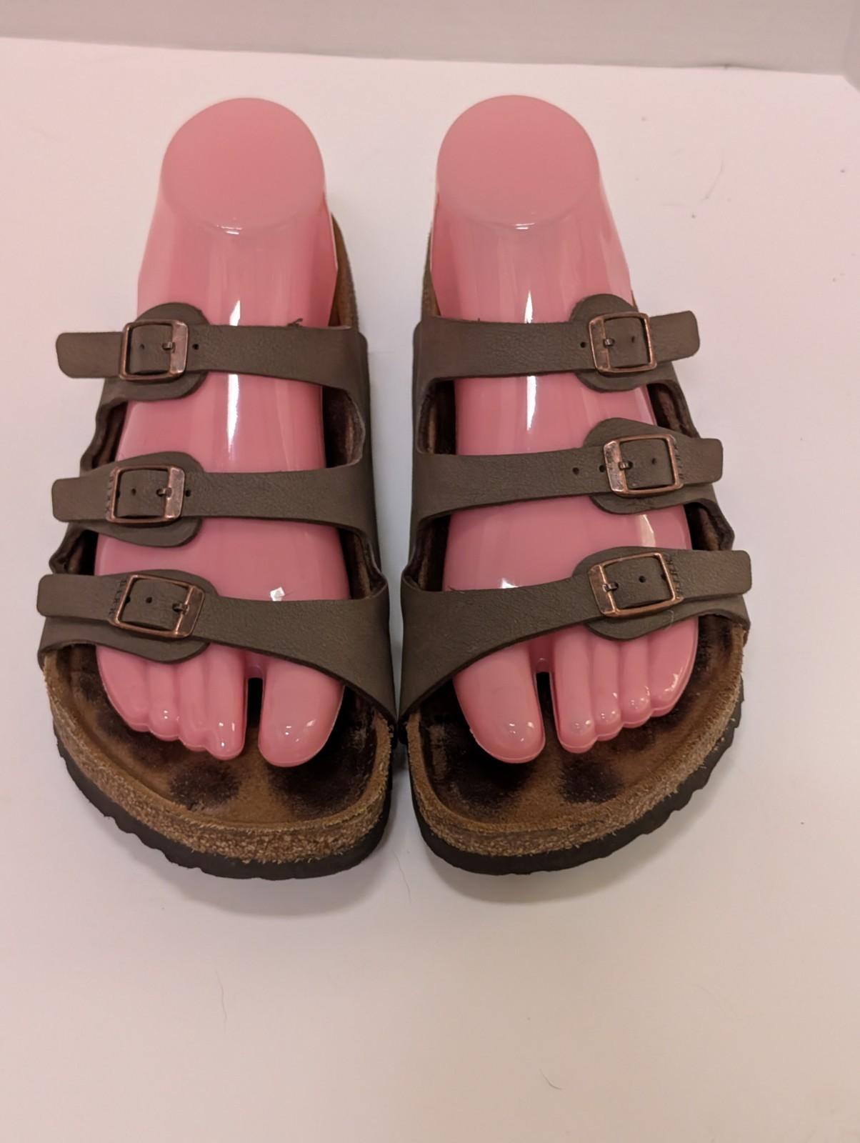 Birkenstock Florida Leather Triple Strap Sannals 38, US Women’s 7, Men’s 5 X1