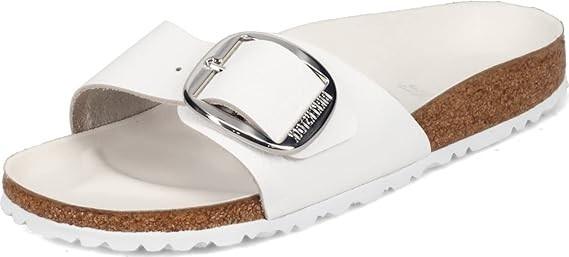 Birkenstock Madrid Big Buckle Narrow Fit Leather White US Men 5 Women 7 EU 38