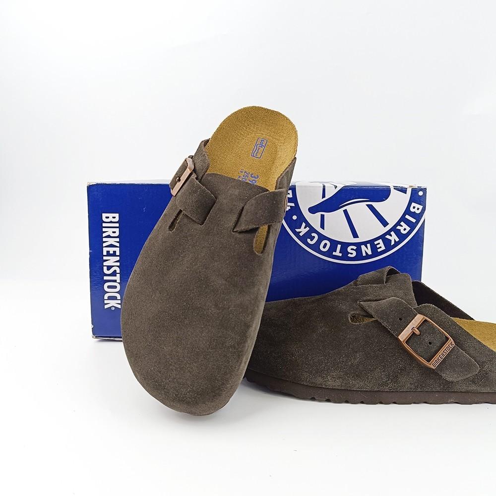 NEW Birkenstock Boston Mocha Brown Shoes Soft Footbed Suede Leather Clog EU37-45