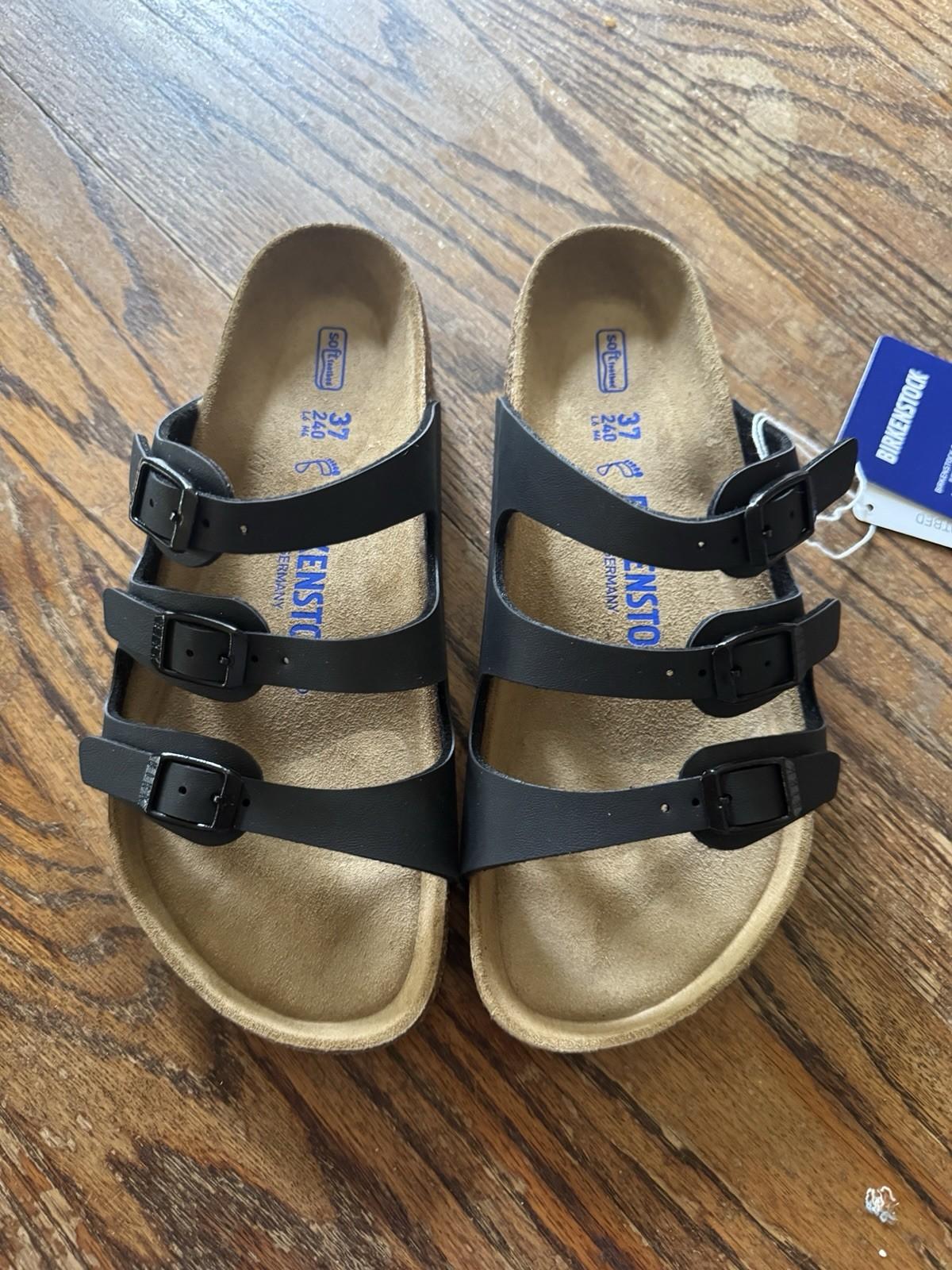 Brand New Birkenstock Florida BS Size 37Black Leather