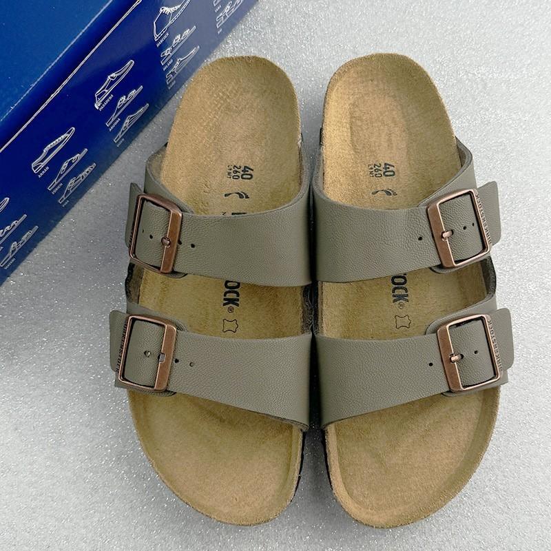 Birkenstock Arizona Birkibuc Leather Soft Footbed Stone Casual Sandals Size37-45