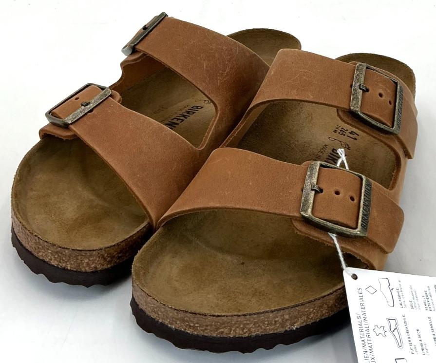 Birkenstock Arizona Women’s Size 10 Cognac Leather Sandals NIB
