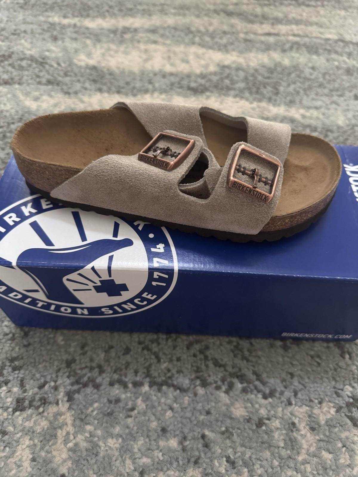 Birkenstock Arizona Sandals Size 35 Taupe Suede