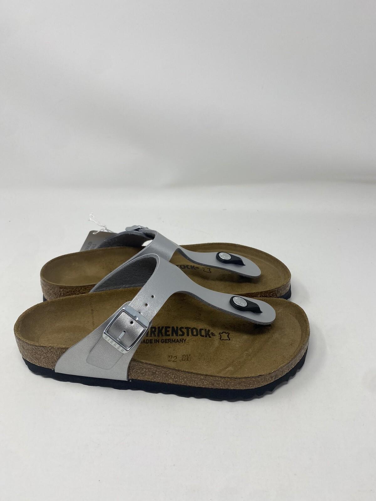 Birkenstock Gizeh Silver Women’s Birko-Flor Sandals Size 36 Normal Fit US 5 NEW