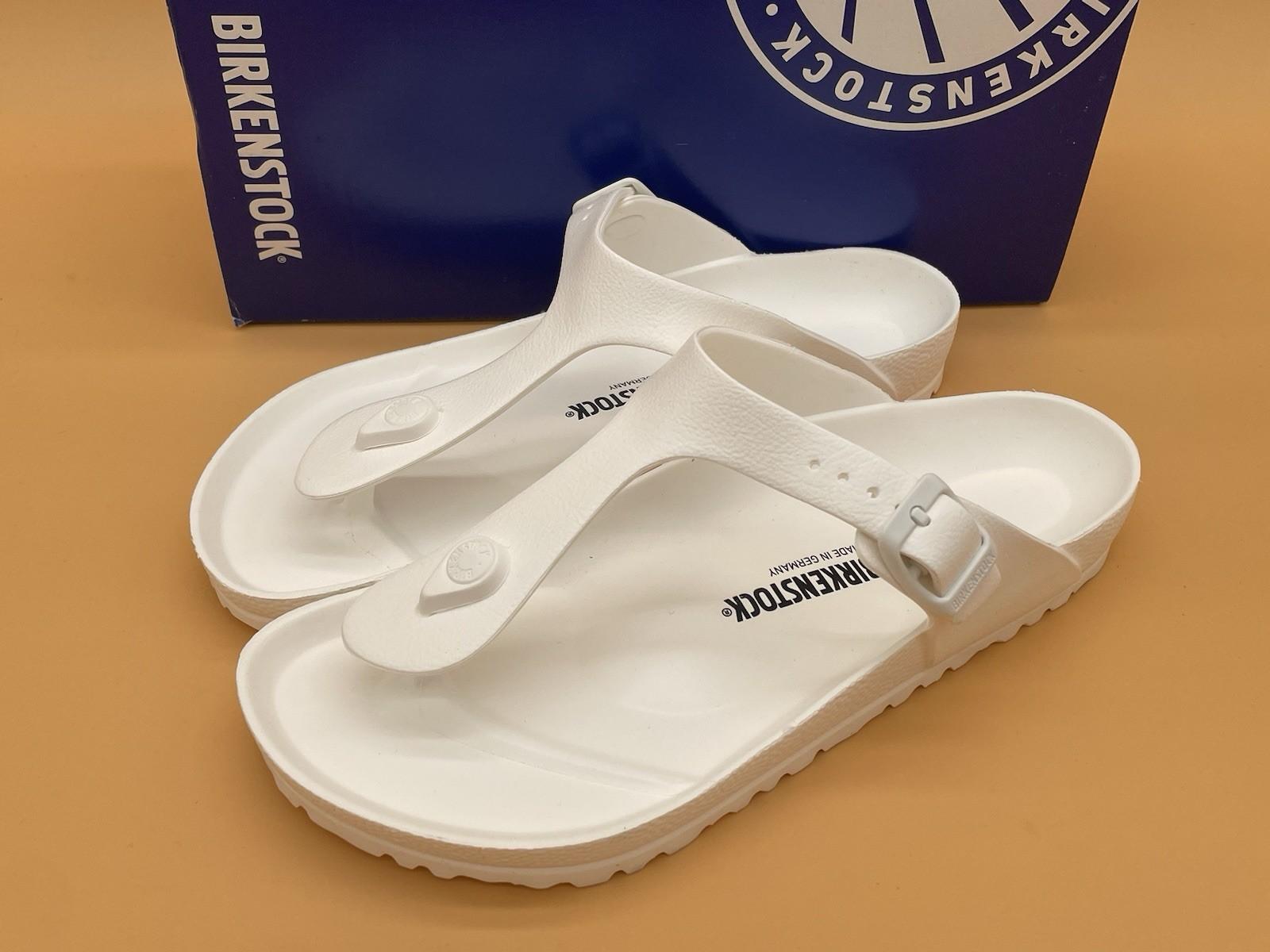 Size 40 EU Ladies 8 / Men 7 Birkenstock Gizeh Eva White Sandals 0128221