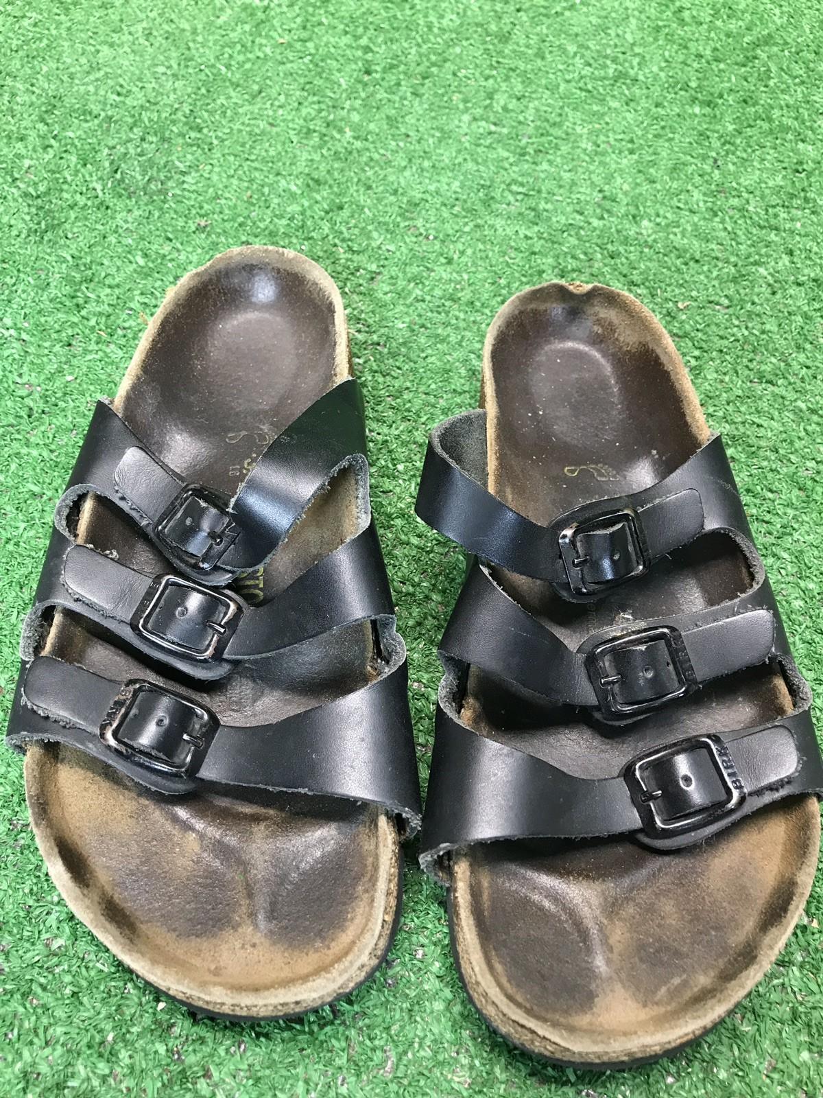 Birkenstock Florida Black Leather 3 Strap  Sandals Women’s EUR Sz 37 US 6