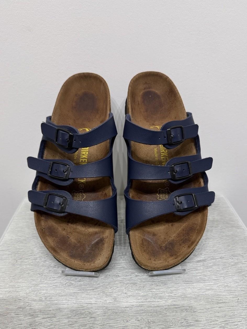 Birkenstock FLORIDA 3 Multi-strap Sandal BLUE Soft Footbed NWOT Size 38 W7 M5