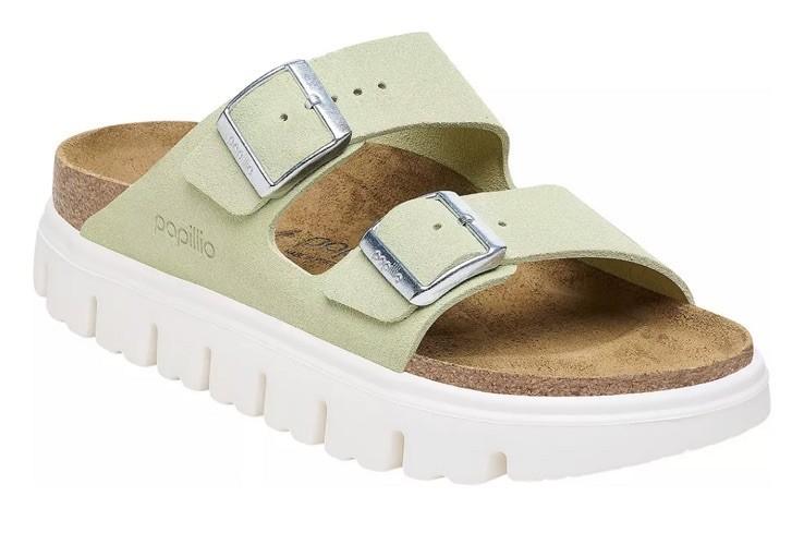 Birkenstock Papillio Arizona Chunky Suede Leather – Sage Lime Green Size 41