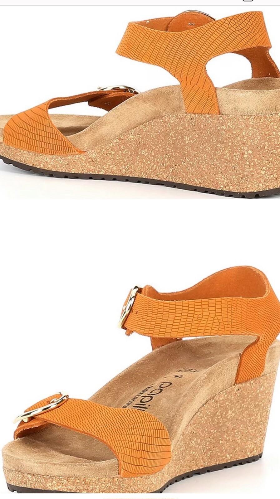 Papillio Birkenstock Solely Ring Cognac Wedge Sandals US 11 EUR 42 Brand New