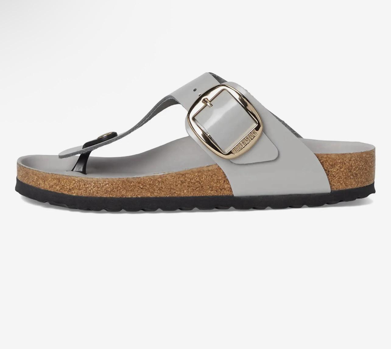 Birkenstock Gizeh Big Buckle In High Shine Stone Coin