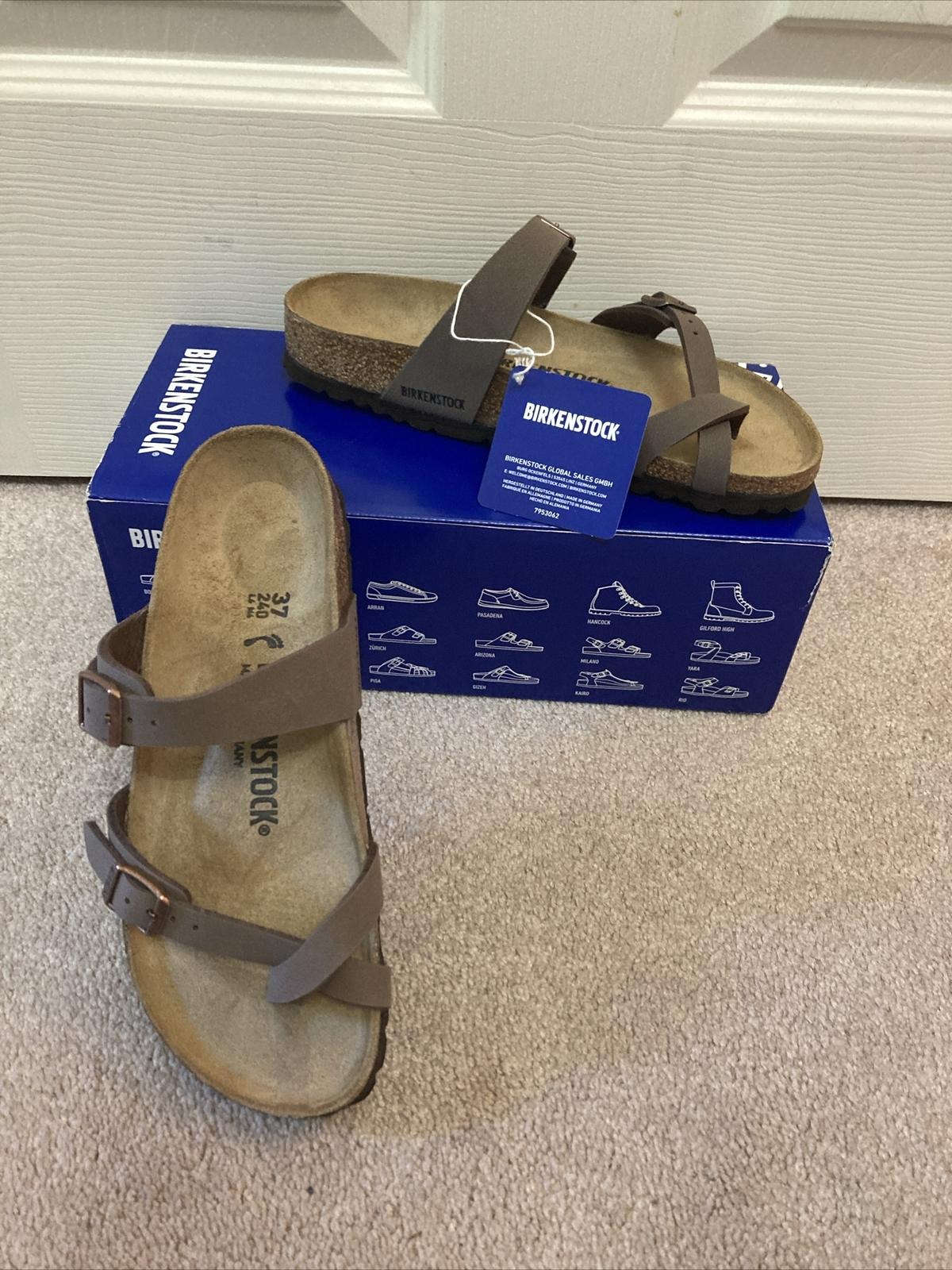 BIRKENSTOCK MAYARI WOMEN MOCCA BIRKO-FLOR NARROW FIT SANDALS SZ 37