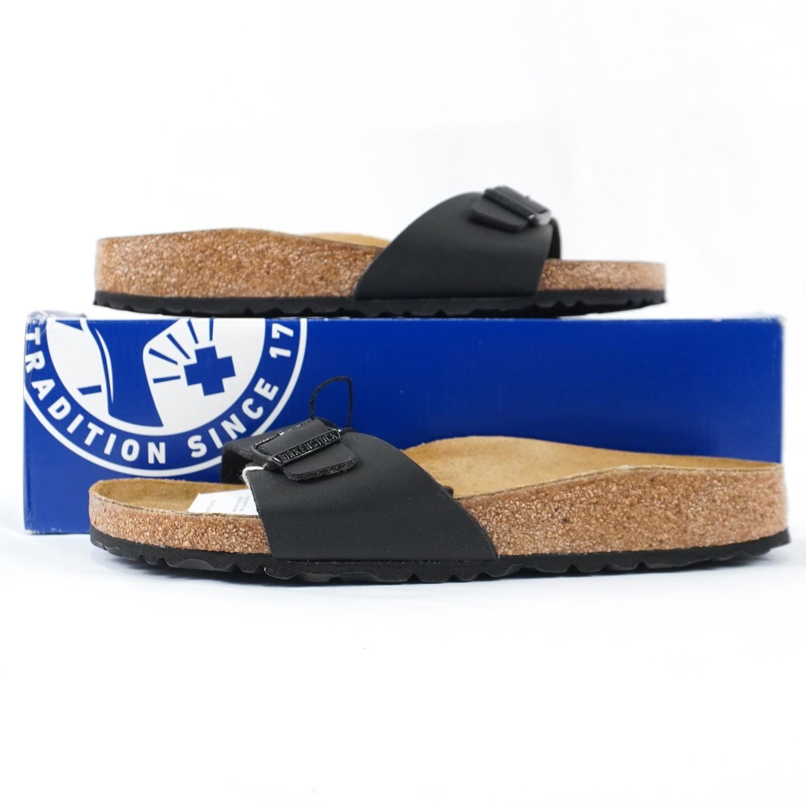 Birkenstock Madrid Slide Sandals In Black – Size US Women’s 7/Men’s 5 (0040793)