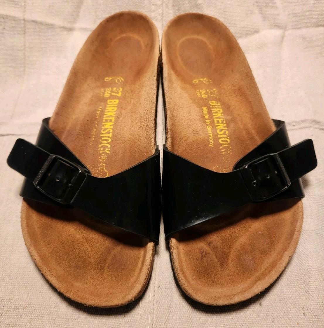 Birkenstock Madrid Patent Black Slide Sz 37EU, 6.5W, 4.5M