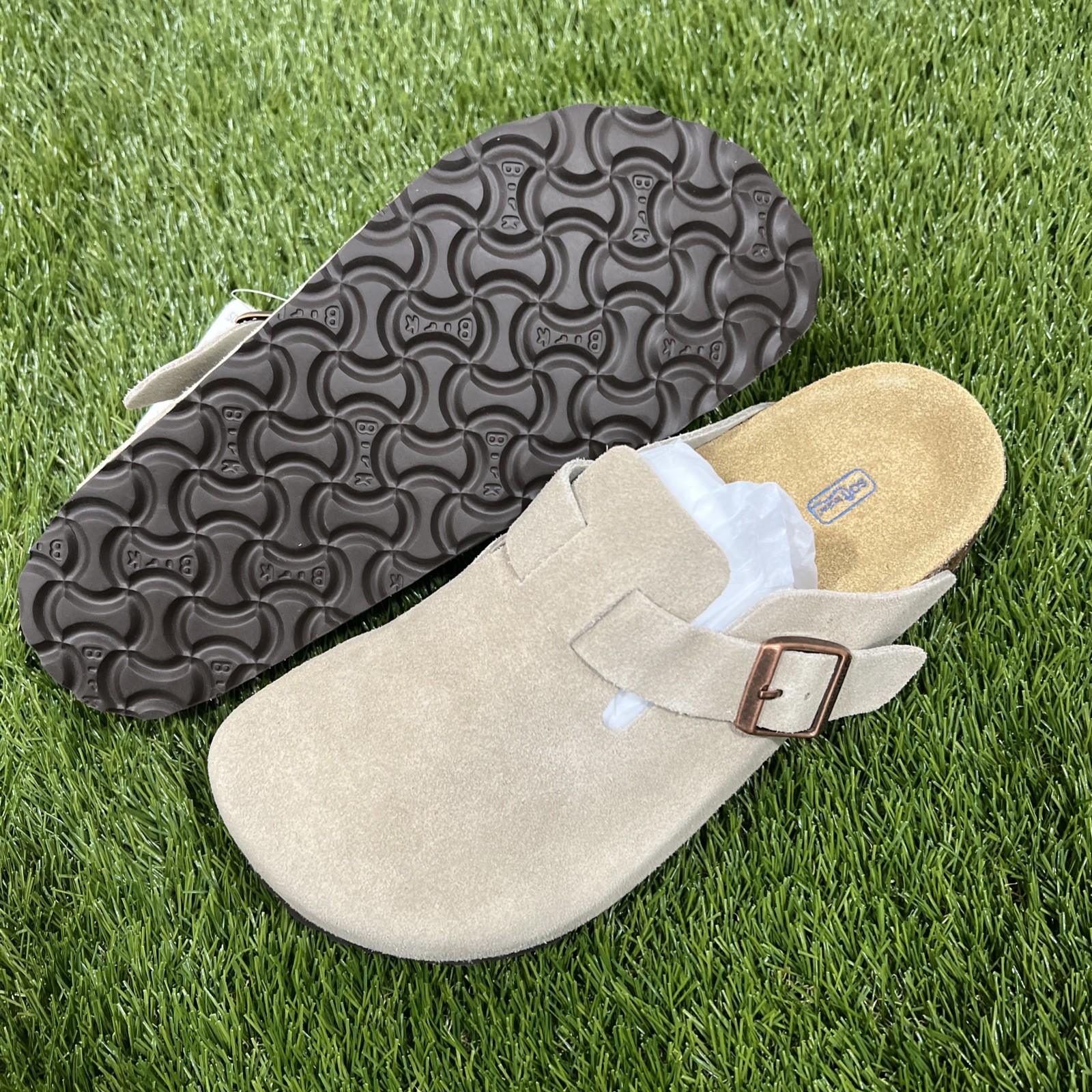 Birkenstock Boston Clog Taupe Suede Leather Soft Footbed Select Size 6 Women’s