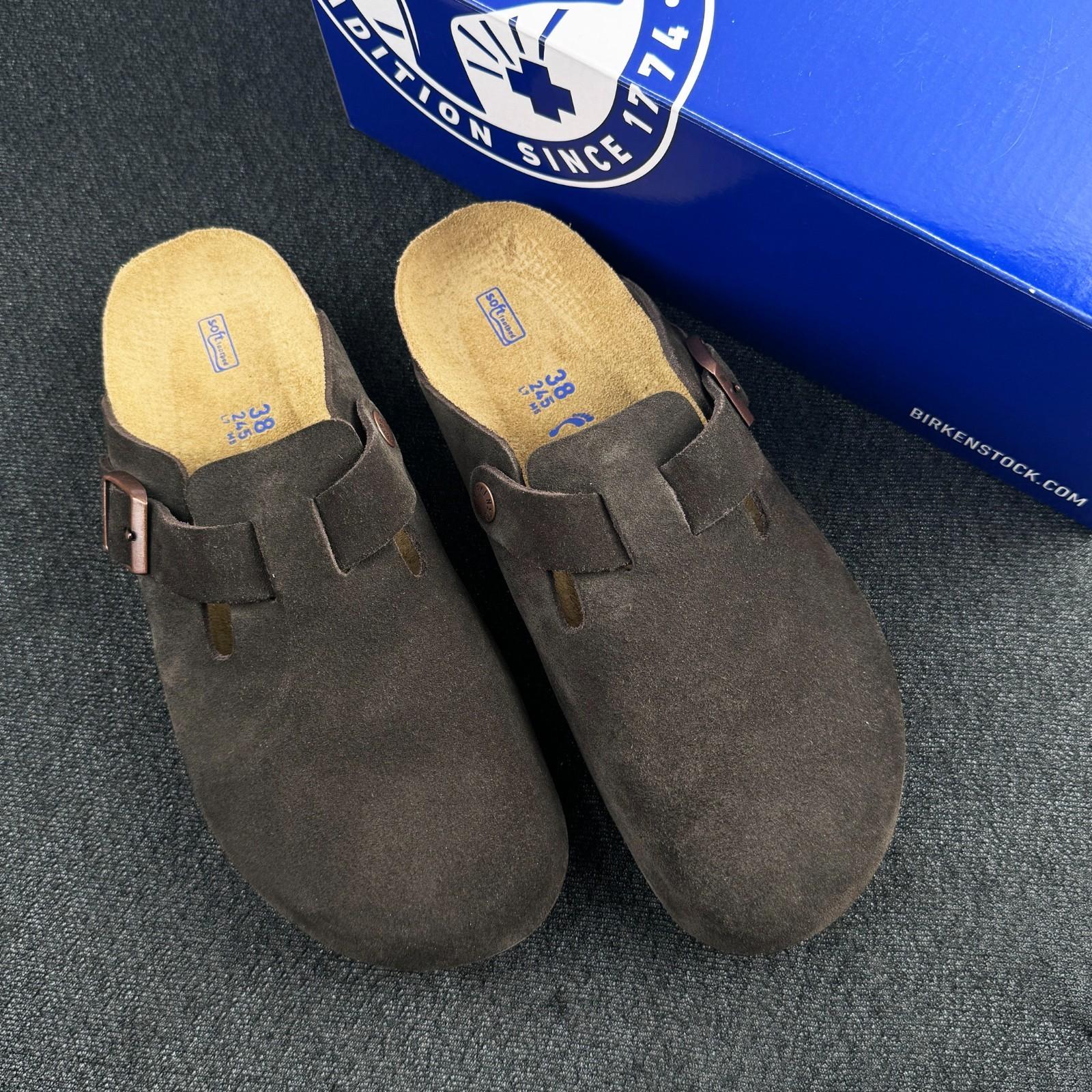 Birkenstock Boston Mocha Suede Leather Unisex Clog Shoes Select Size
