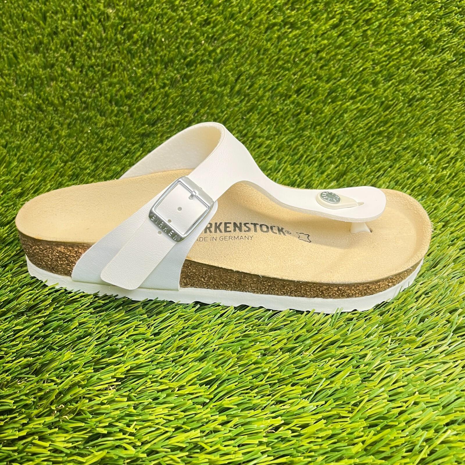 Birkenstock Gizeh Womens Size 6 White Beige Beach Walking Outdoor Thong Sandals