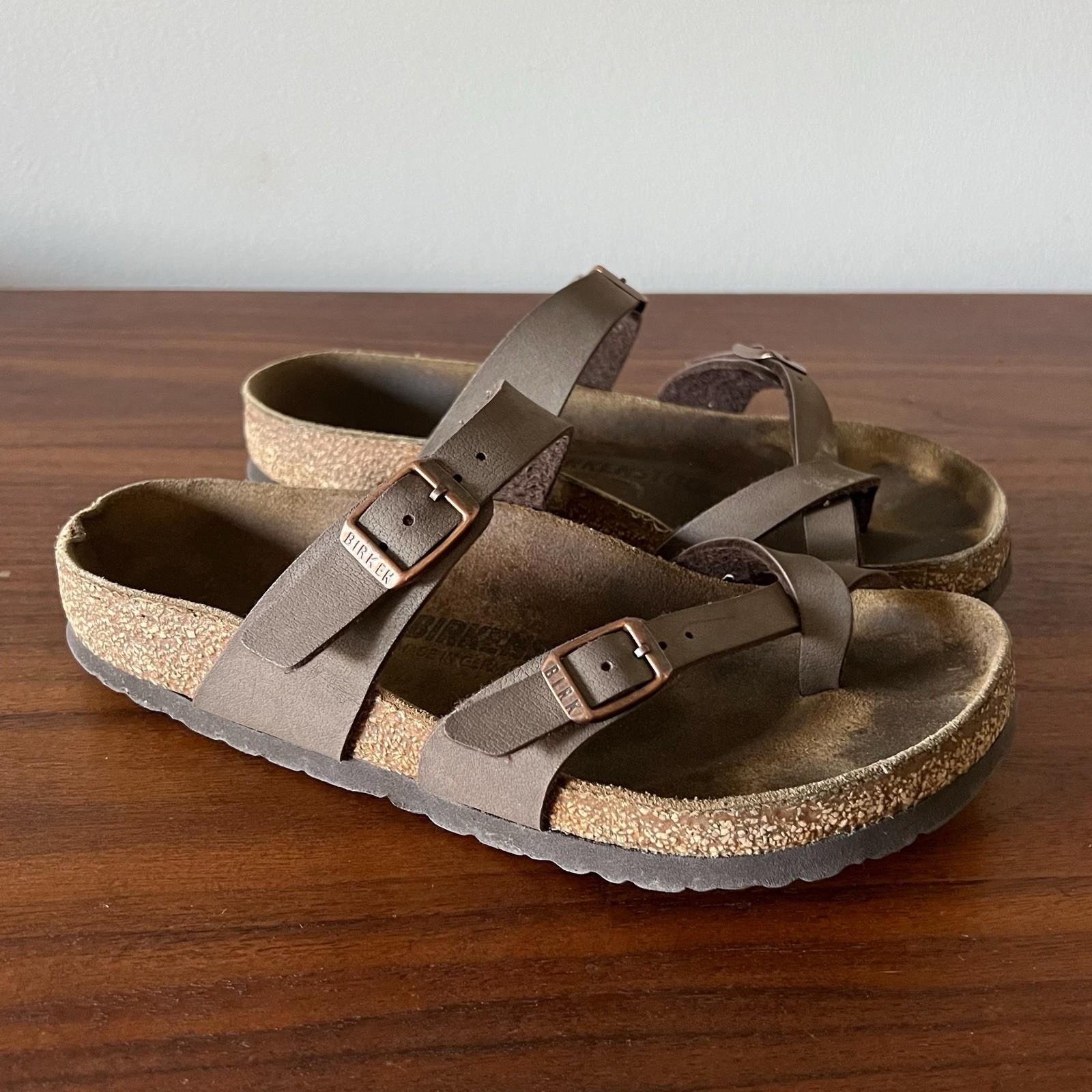 Birkenstock Mayari Sandals Women’s 37 6-6.5 Mocha Birkibuc Toe Loop Germany