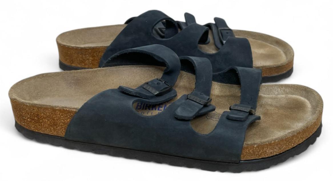 Birkenstock Florida Soft Footbed Sandals Womens 8 39 Dark Gray Nubuck 3 Strap