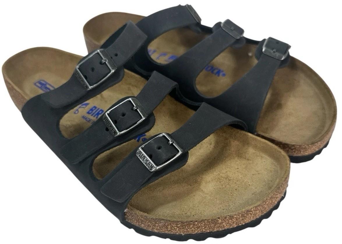 Birkenstock Florida Soft Footbed Sandal Size 41 10-10.5 Narrow Navy Nubuck
