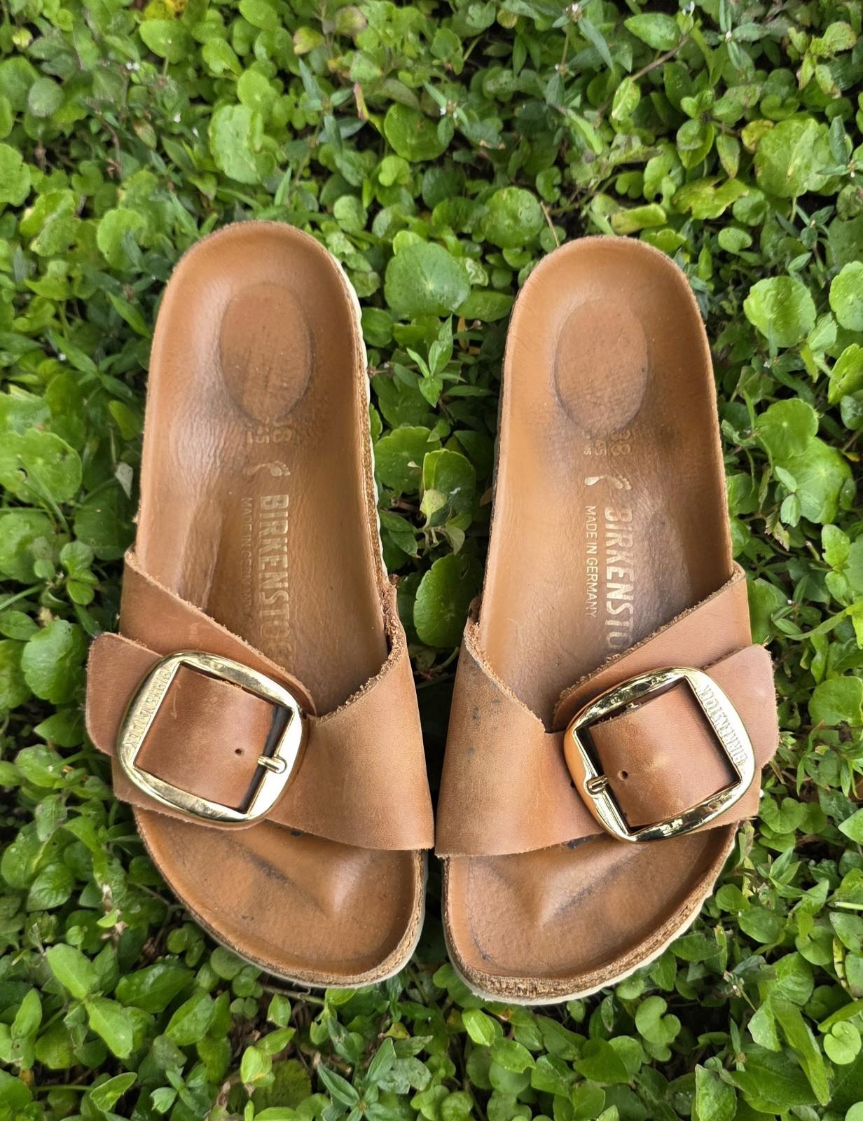 Birkenstock Madrid Big Buckle – Oiled Leather Antique Cognac Leather Size 38 7