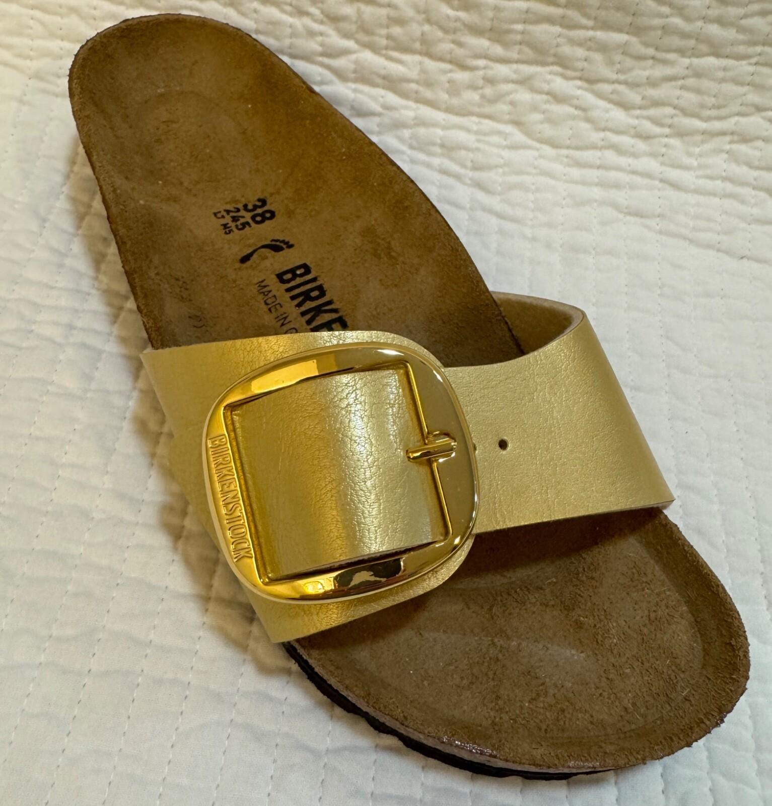 BIRKENSTOCK MADRID BIG BUCKLE BIRKO-FLOR GRACEFUL GOLD 38 L 7 Narrow