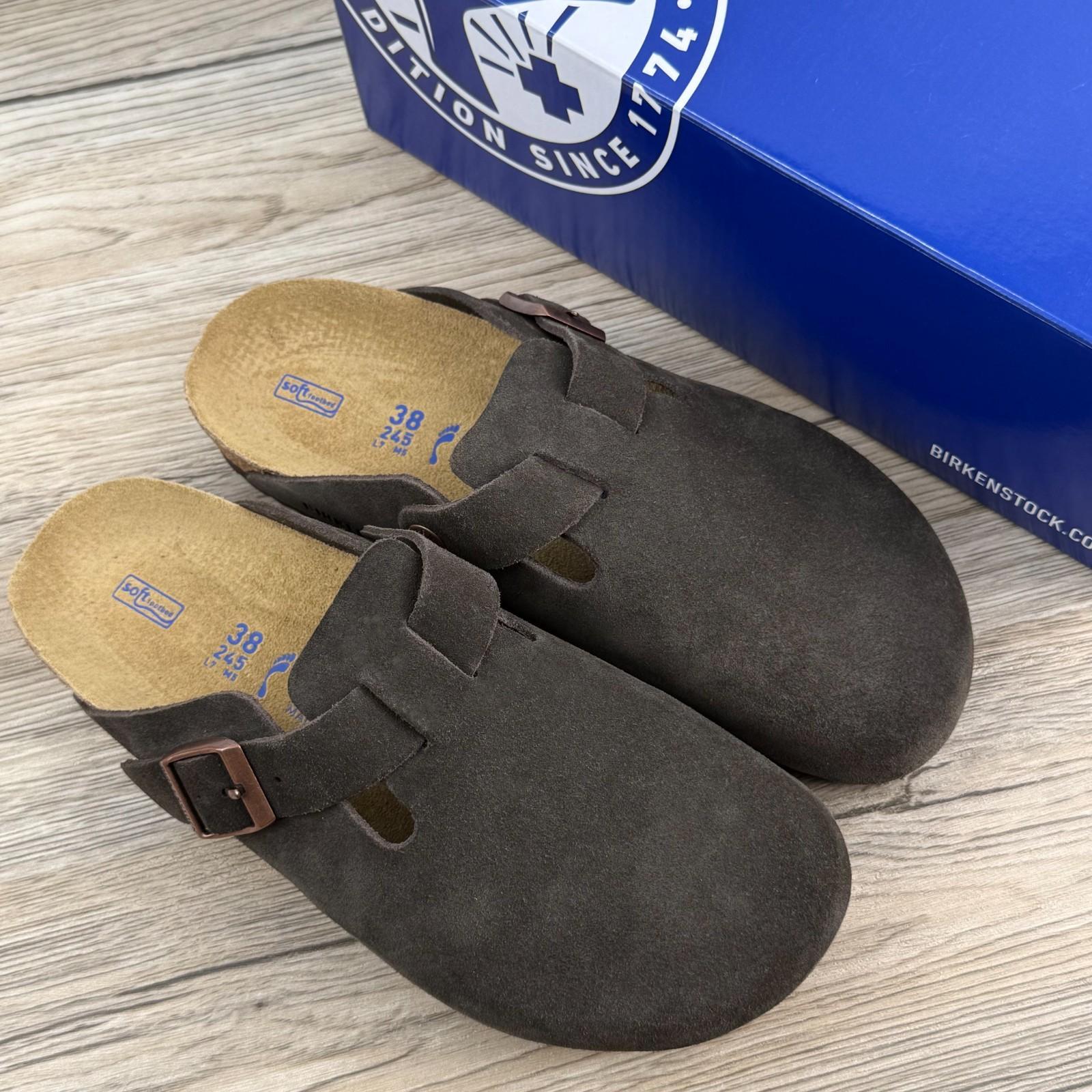 Birkenstock Boston Soft Footbed Suede Leather Clog – Mocha  0660461/0660463