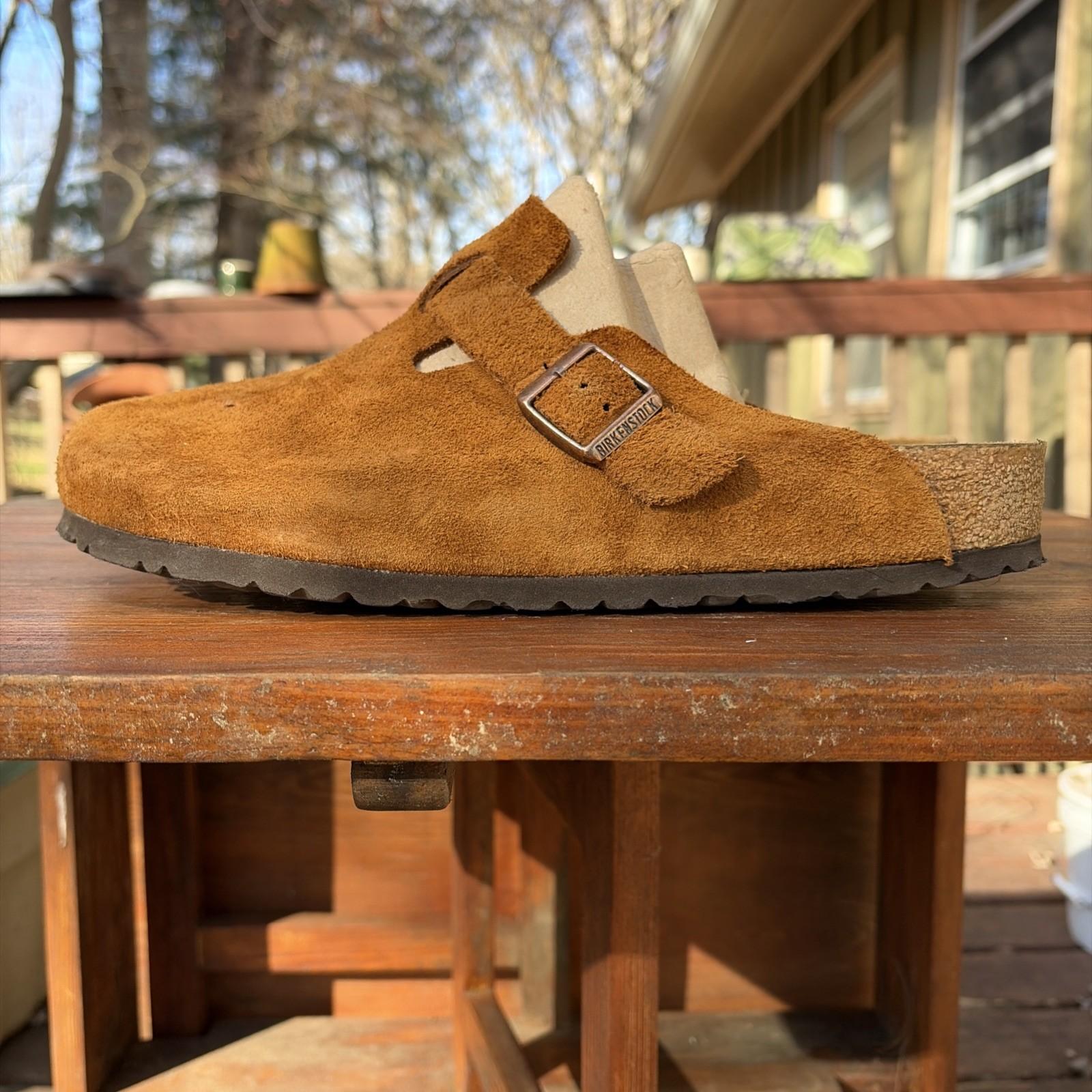 Birkenstock Boston Clog Suede Mink Size 46 EU US 13 Read Description
