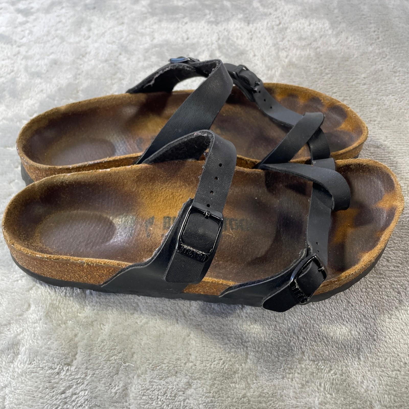 Birkenstock Mayari Thong Sandals Womens EU 38 US 7 Black Leather