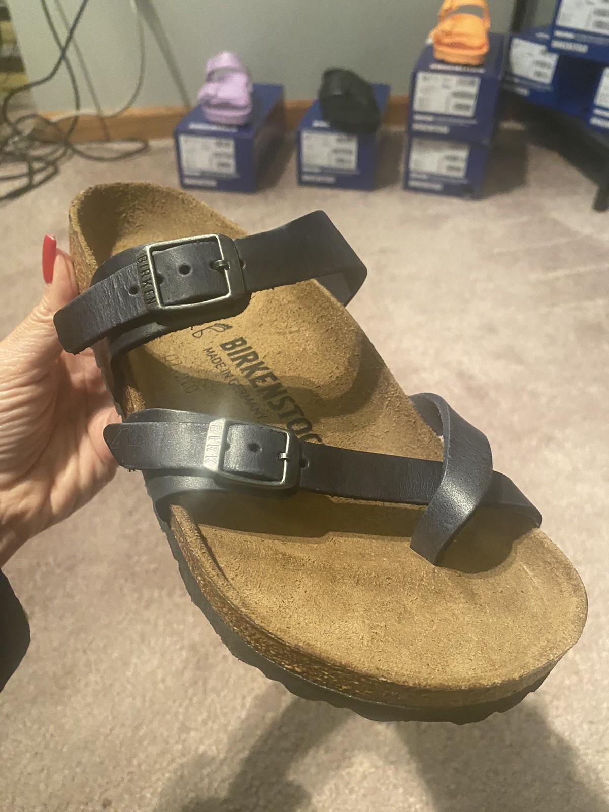 Birkenstock Mayari Oiled Leather Blue Size 36 Regular
