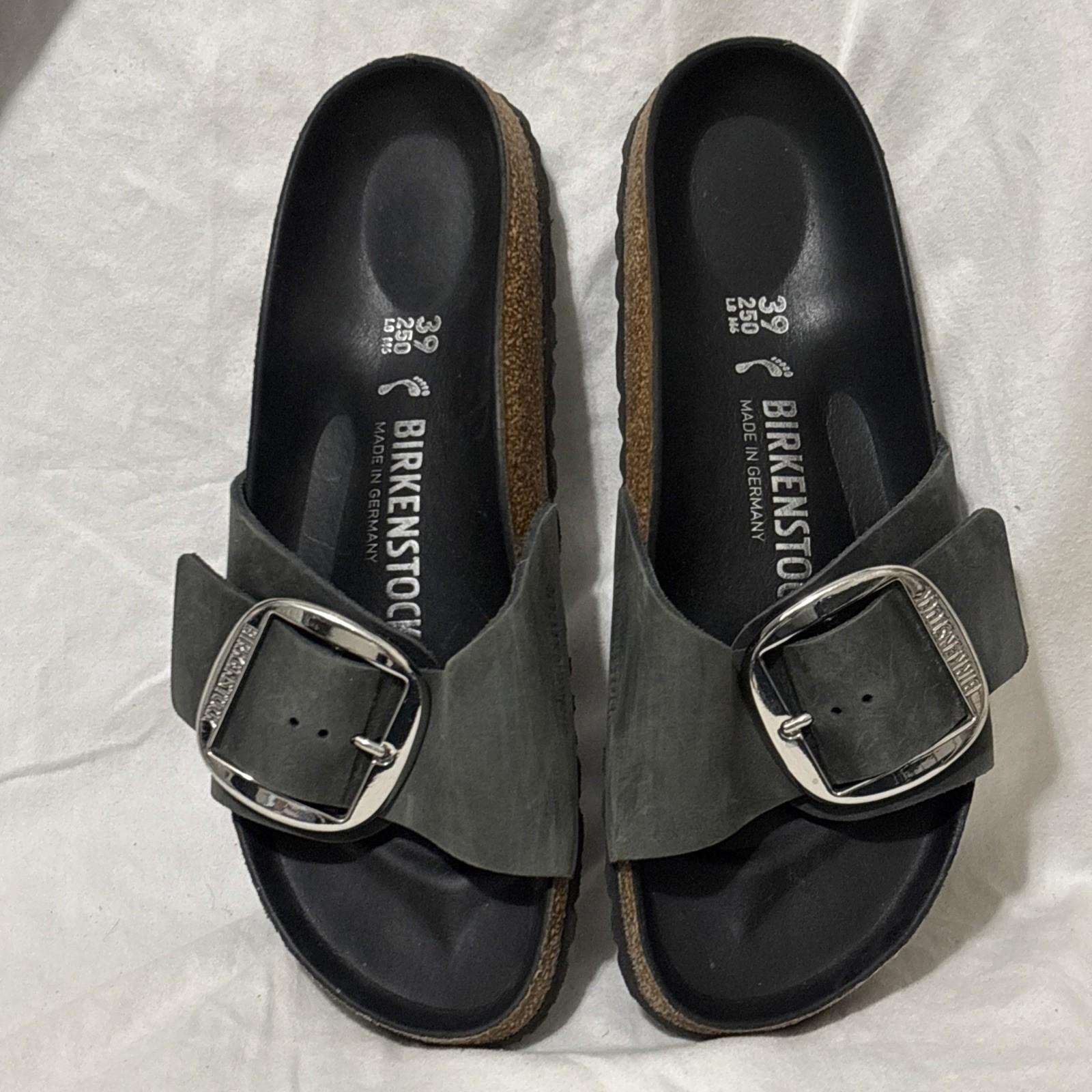 Birkenstock Madrid Big Buckle Sandals Black Women’s Size US 8 Eur 39