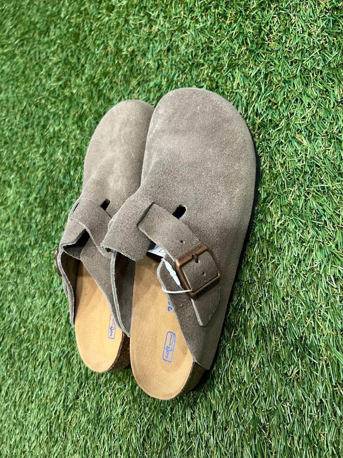 Birkenstock Boston Soft Footbed | Taupe Suede | Size 38