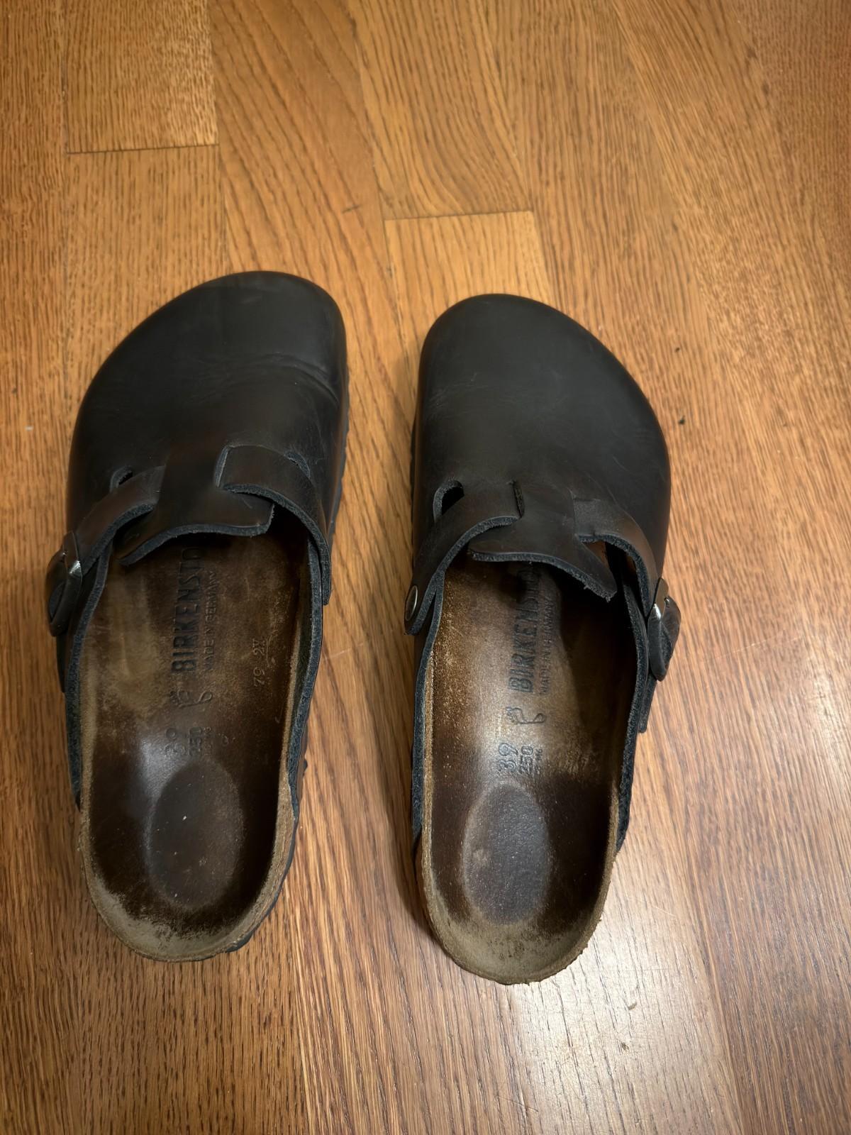 BIRKENSTOCK Boston Classic Clog Mule – Black Oiled Leather EUR 39 W8 M6