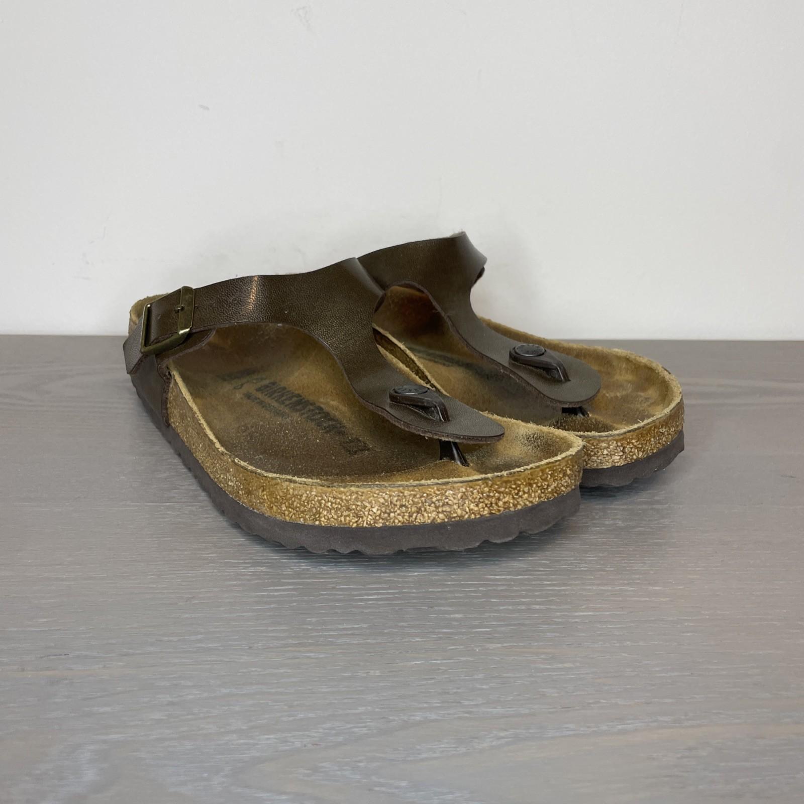 Birkenstock Gizeh Brown Leather Sandals Women’s 38 US 7 7.5 Boho Comfort Shoes