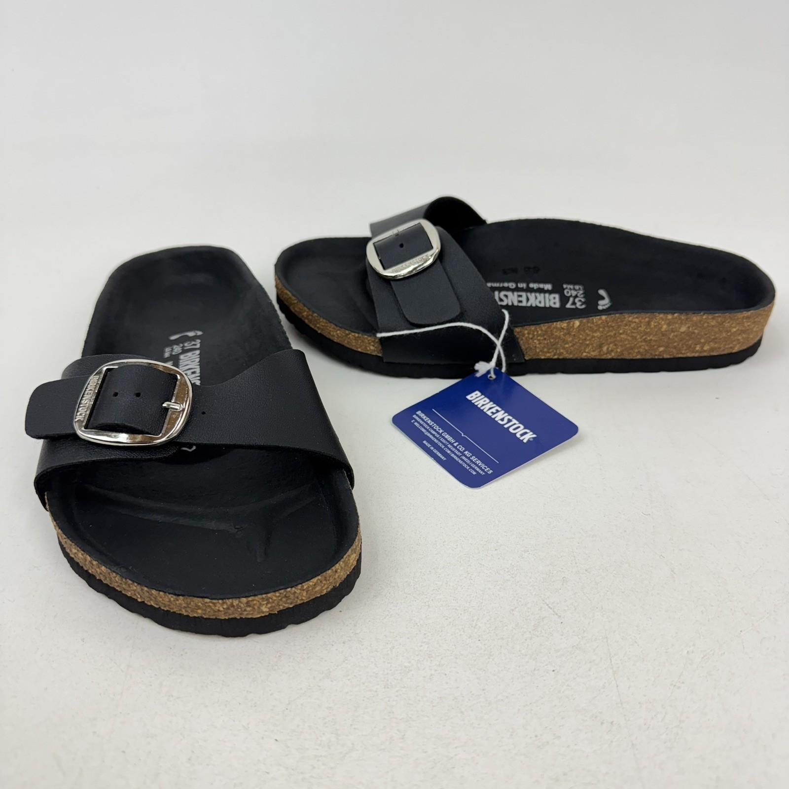 Birkenstock Madrid Big Buckle Womens 37 Black Leather Medium Narrow 240 L6 M4