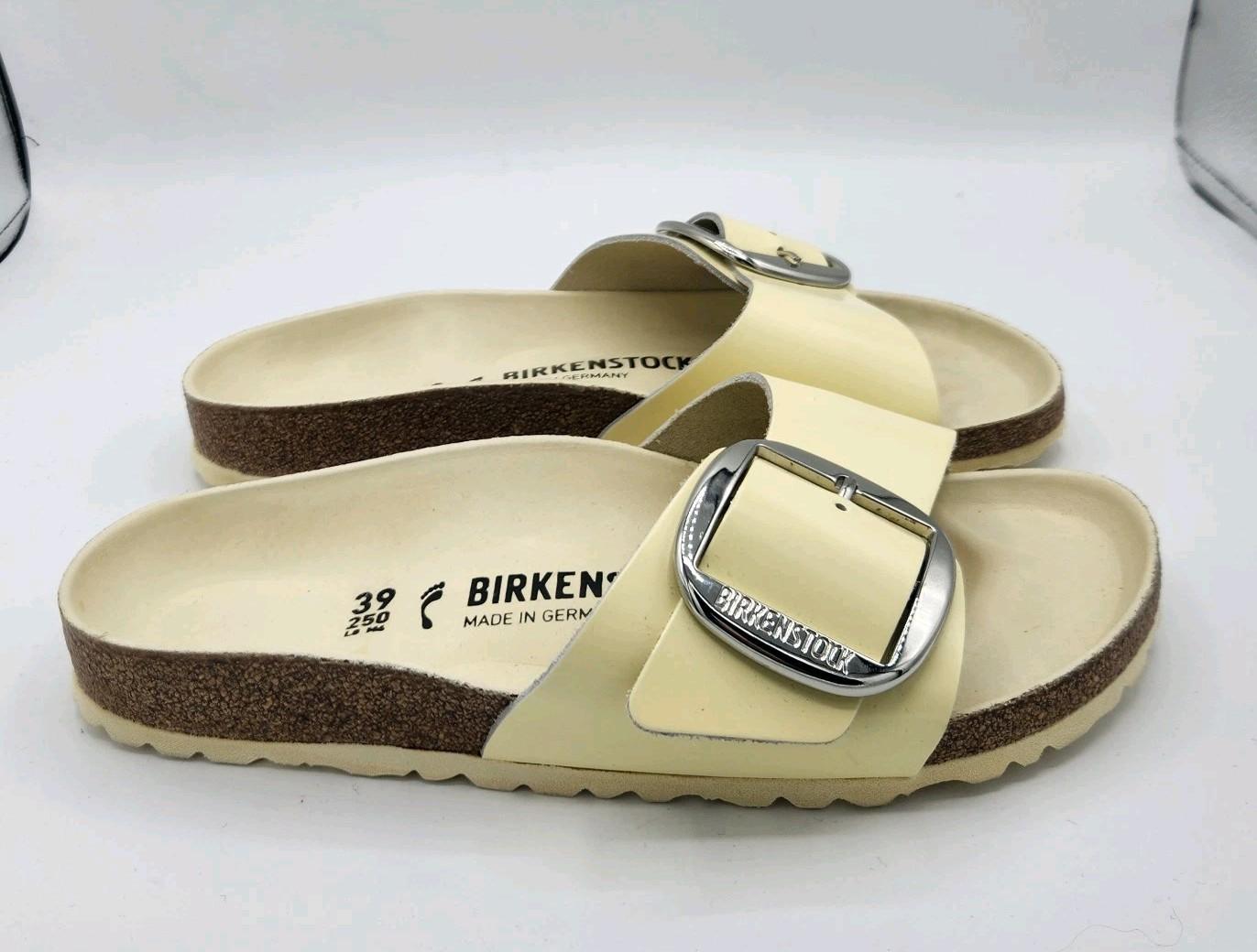 Birkenstock Madrid Big Buckle Sandal High Shine Butter Leather Size 39 US 8 8.5