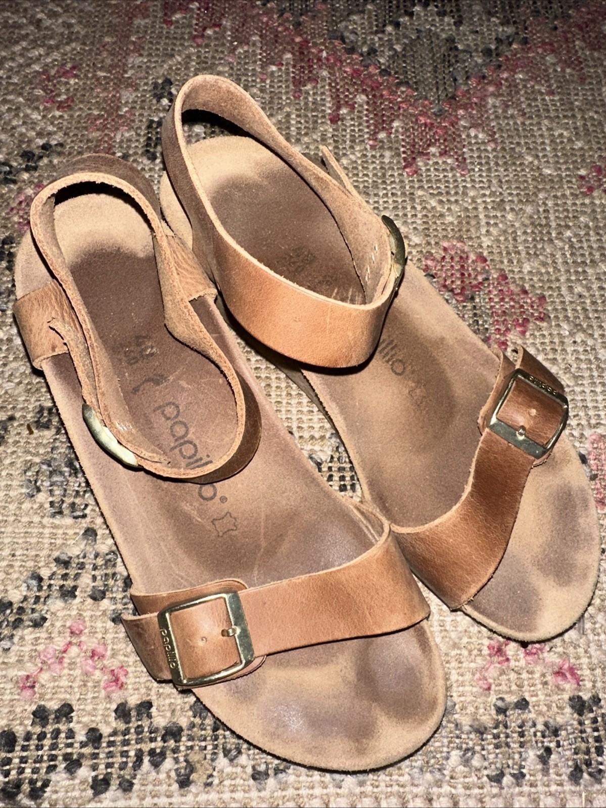 Birkenstock Papillio Soley Women’s sz 9-9.5/40 Brown Ankle Strap Wedge Sandal