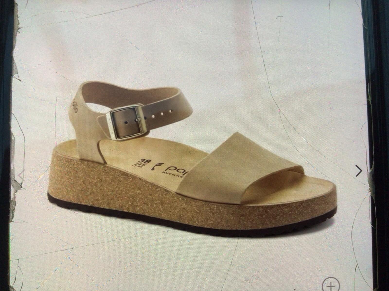 Birkenstock “Papillio” NEW Glenda Nubuck Leather Sandcastle Color Sz. 39 (8-8.5)